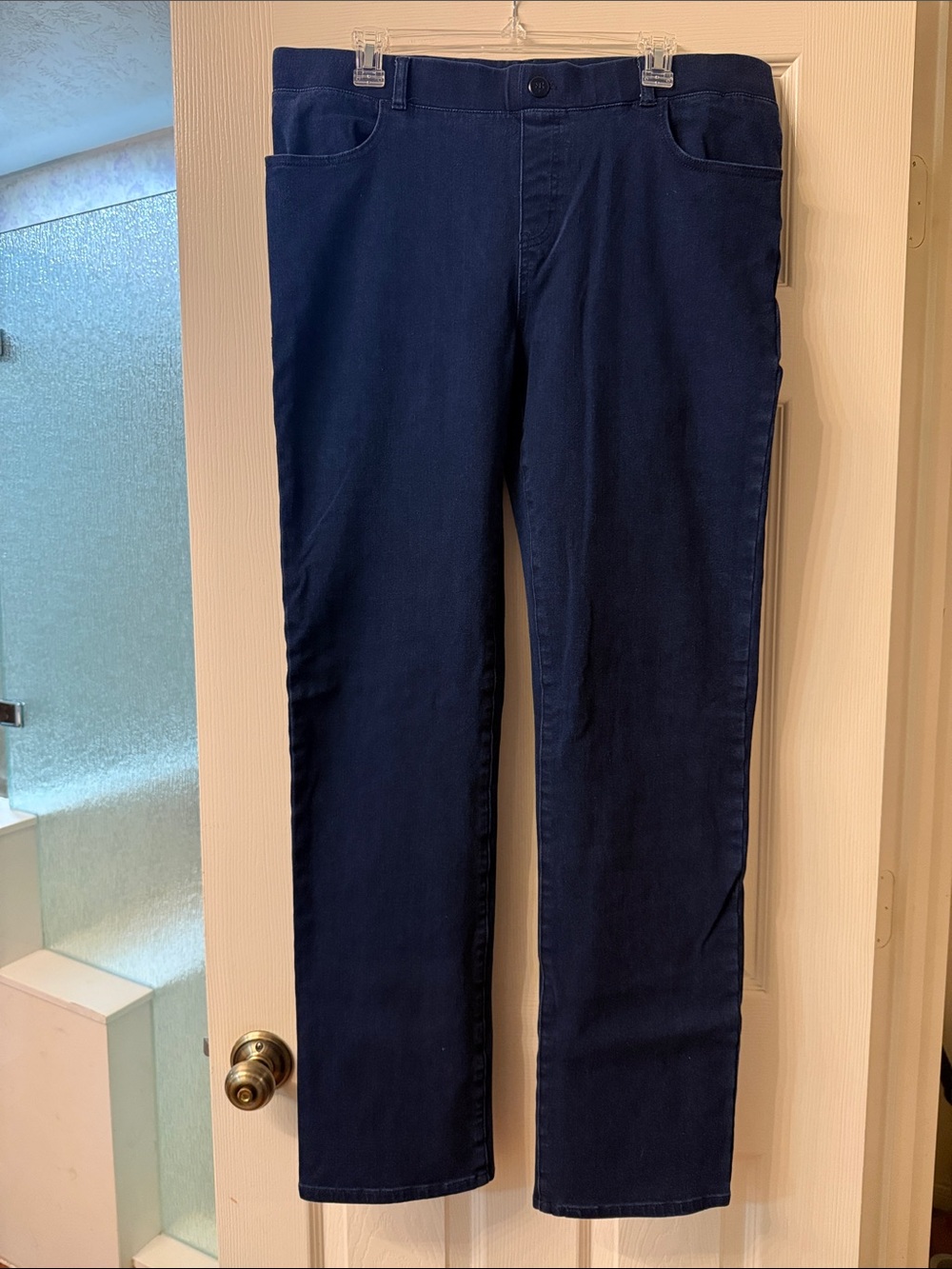 Betabrand Straight Leg Jeans in Navy Blue